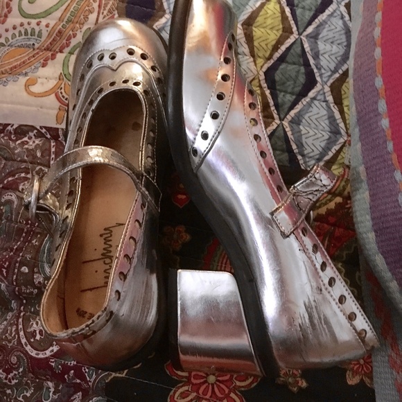 SOLD VINTAGE 1980s LUICHINY SPAIN SILVER MARYJANES - Picture 6 of 6